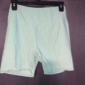 mint green biker shorts